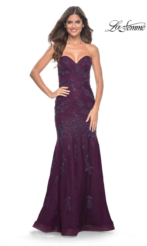 La Femme Strapless Long Mermaid Prom Dress 32121 sold by PromGirl