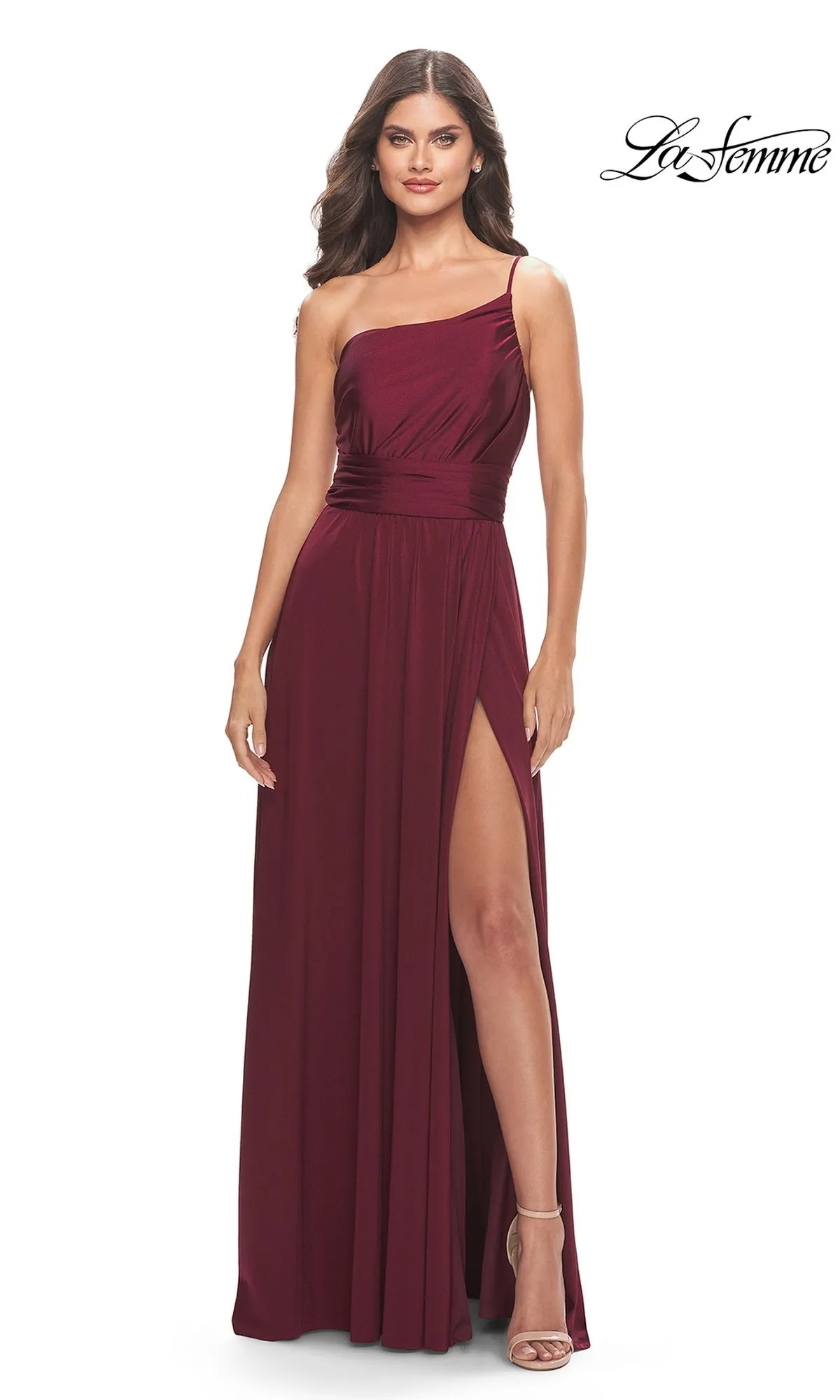 One-Shoulder Long La Femme Formal Dress 31170 sold by PromGirl product image thumbnail 4