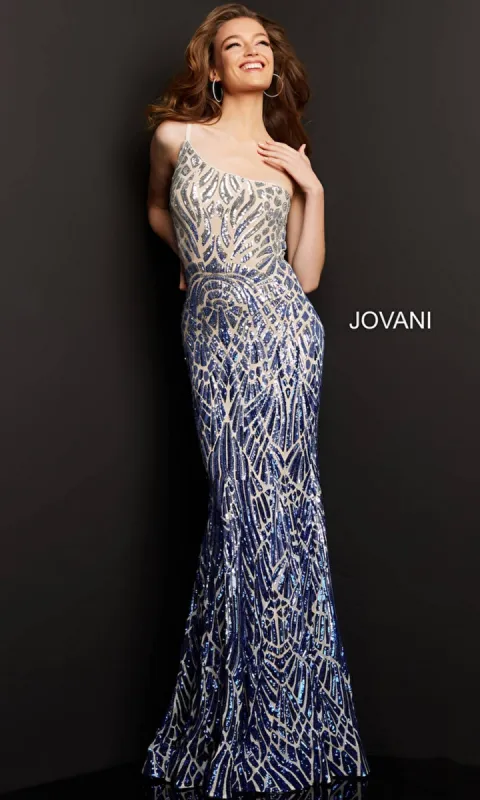 Ombre Sequin-Print Prom Gown: Jovani 06469 sold by PromGirl
