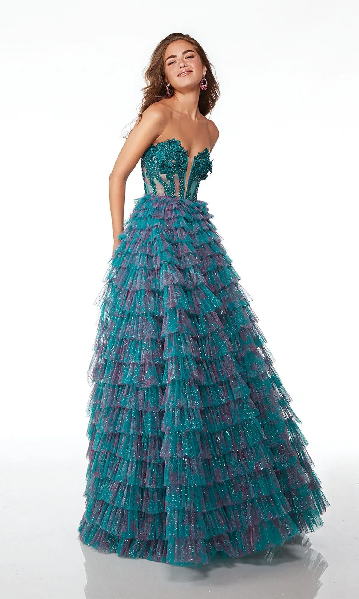 Alyce Strapless Ruffled Prom Ball Gown 61535 sold by PromGirl