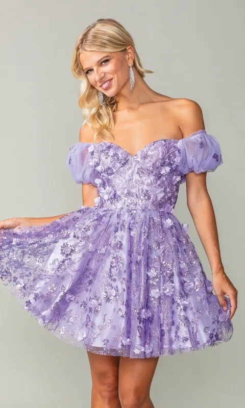 Short Sleeve Short Glitter Homecoming Dress 3355 sold by PromGirl