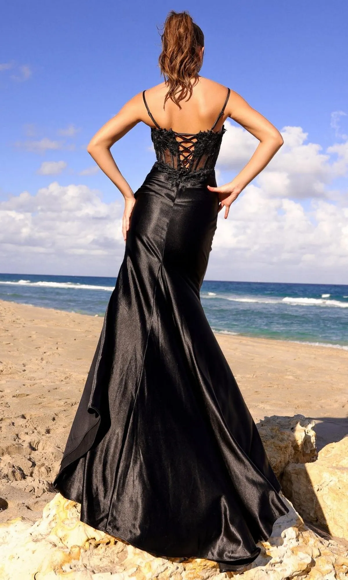 Amelia Boned-Corset Long Prom Dress BZ9020 sold by PromGirl product image thumbnail 2