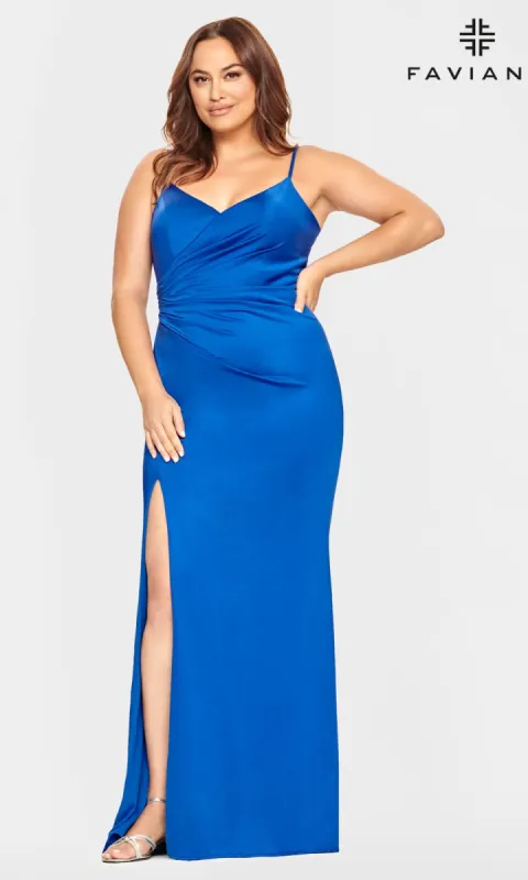 Faviana Stretchy Long Plus-Size Prom Dress 9530 sold by PromGirl