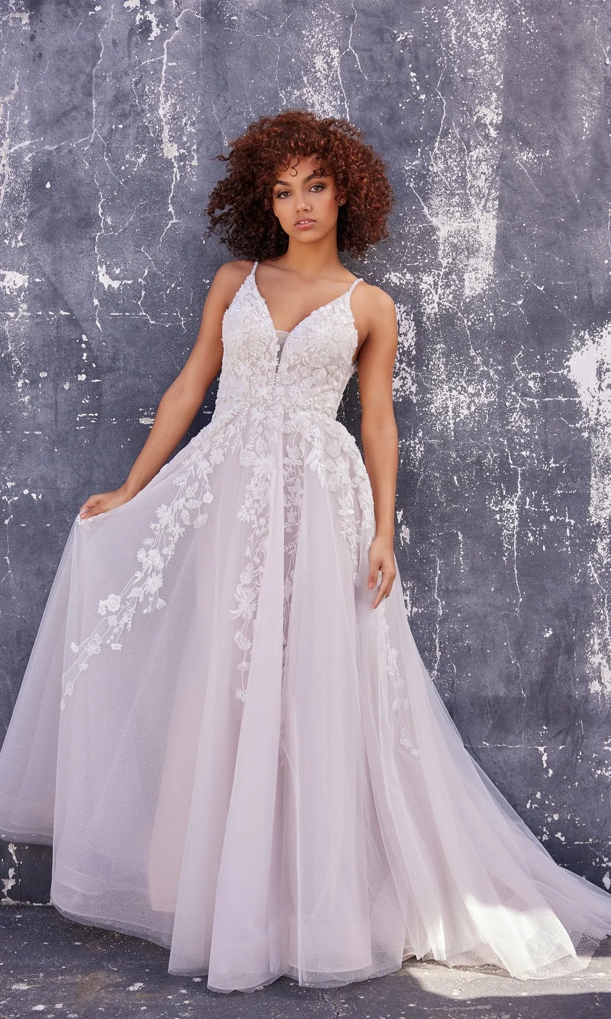 Floral-Lace Ellie Wilde Long Prom Dress EW35113 sold by PromGirl product image thumbnail 3