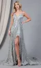 High-Low Backless Silver Glitter Prom Dress BZ017 sold by PromGirl
