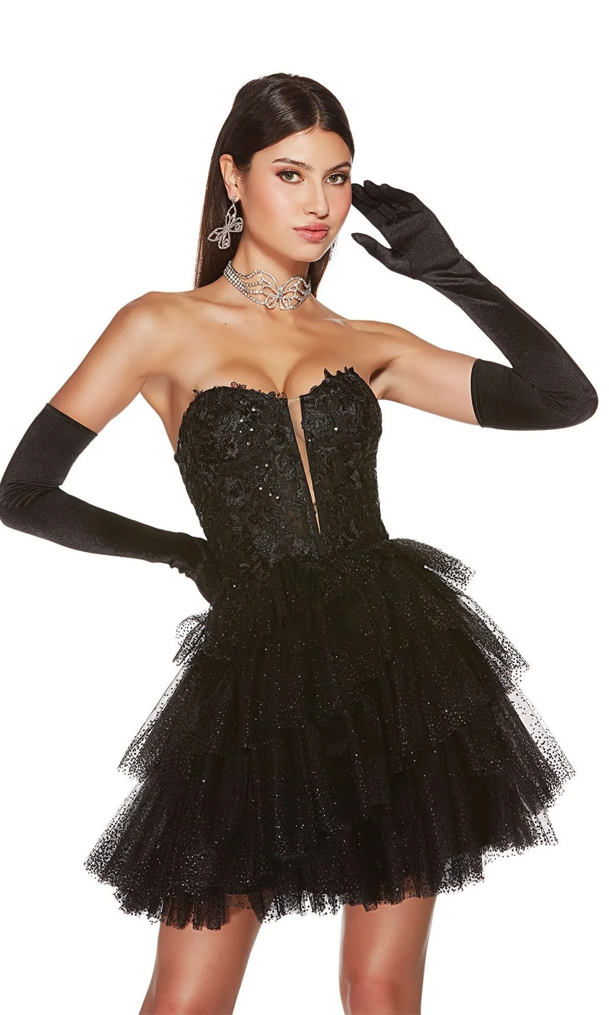Alyce Strapless Short Black Homecoming Dress 3766 sold by PromGirl product image thumbnail 5