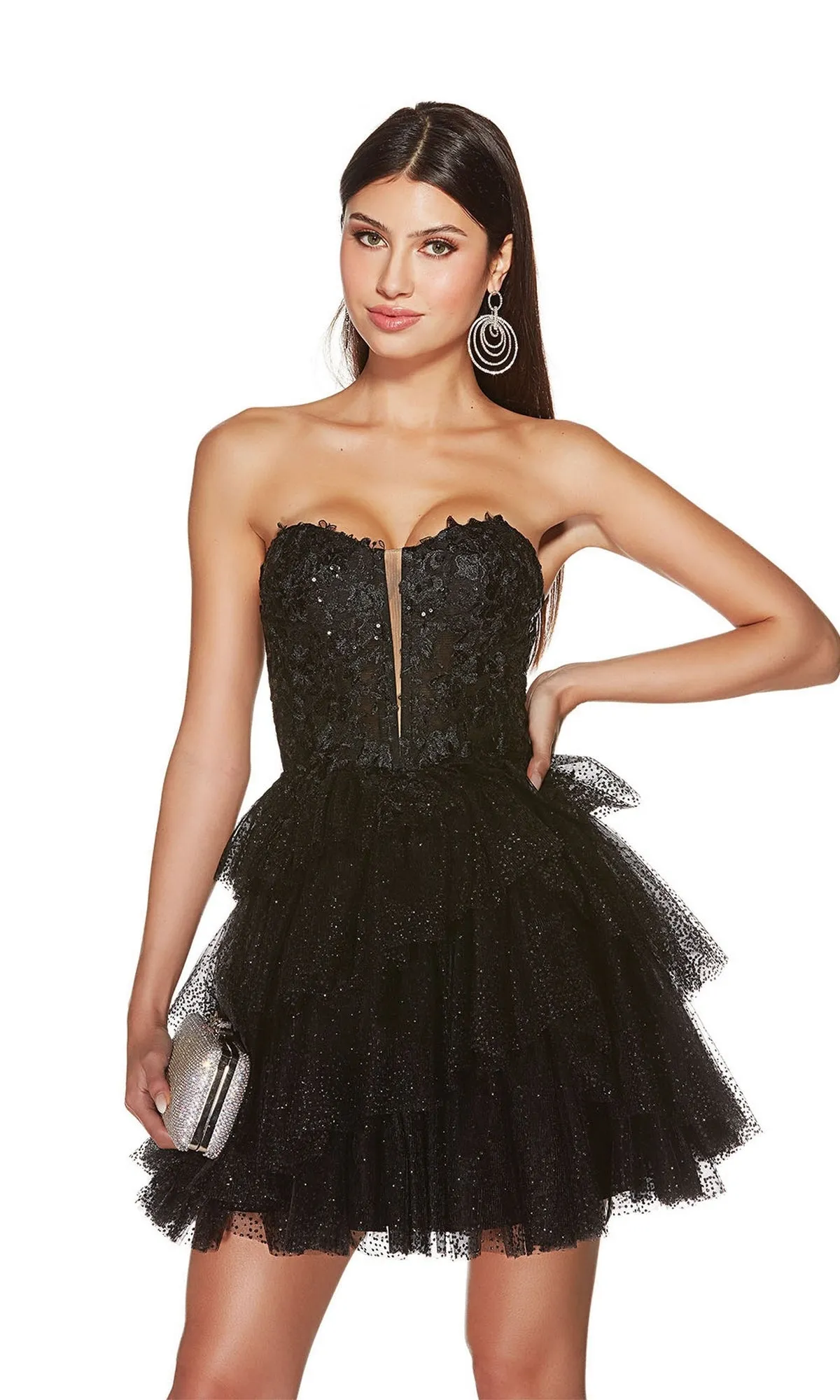 Alyce Strapless Short Black Homecoming Dress 3766 sold by PromGirl product image thumbnail 3