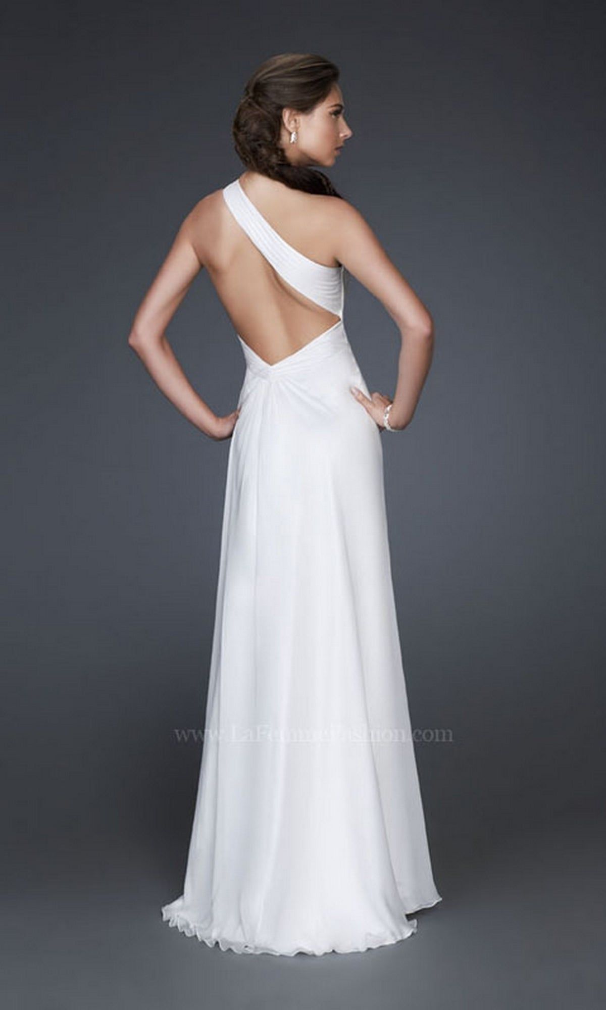 One-Shoulder Long Ivory Dress 16770 sold by PromGirl product image thumbnail 2