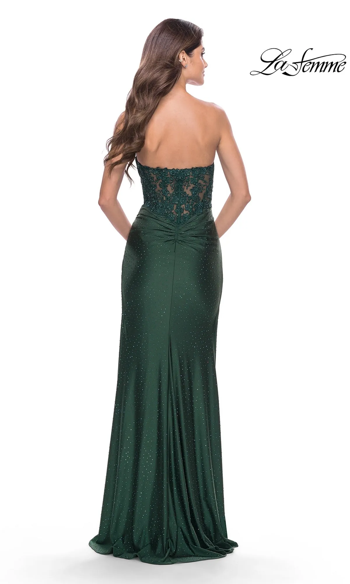 La Femme Strapless Sheer-Waist Prom Dress 31343 sold by PromGirl product image thumbnail 2