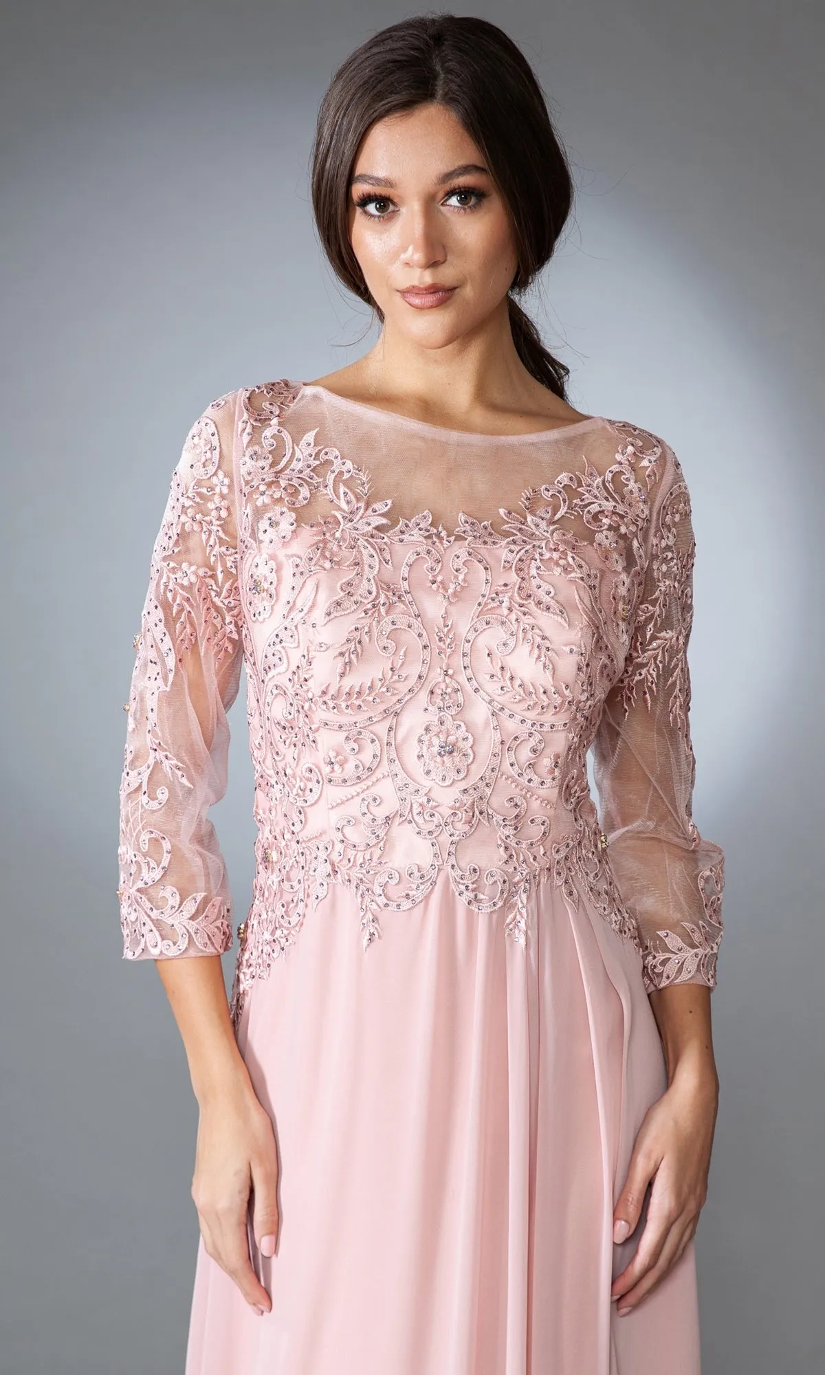 Modest Long-Sleeve Mother-of-the-Bride Dress 7043 sold by PromGirl product image thumbnail 4
