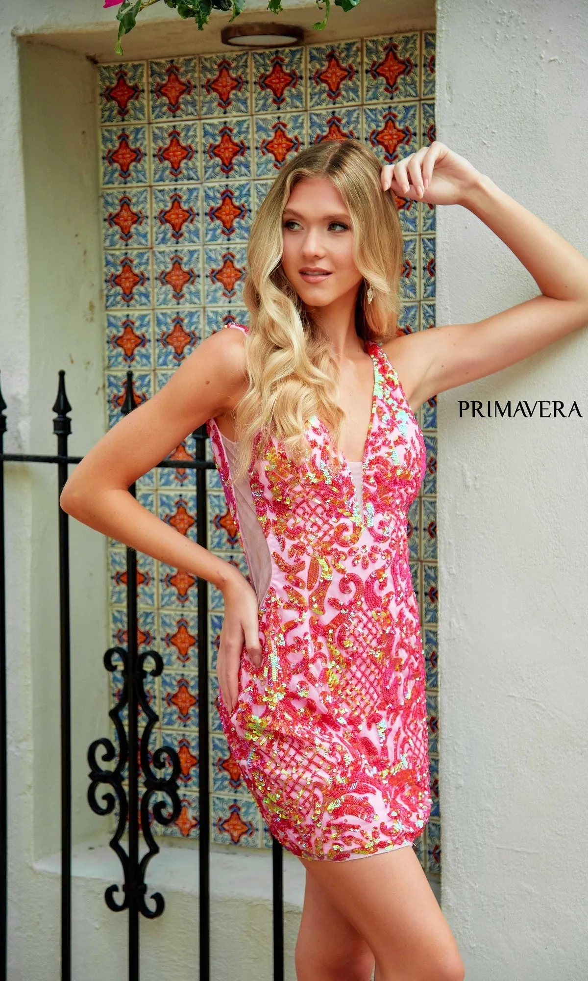Backless Short Sequin Hoco Dress: Primavera 4218 sold by PromGirl product image thumbnail 4