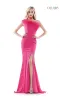 Feather-Trimmed One-Shoulder Long Prom Dress 2405 sold by PromGirl
