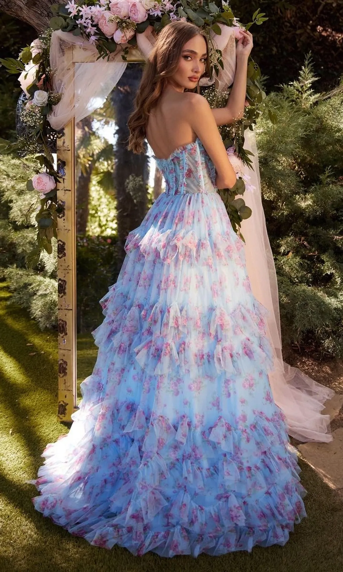 Strapless Print Prom Dress: Andrea and Leo A1334 sold by PromGirl product image thumbnail 2