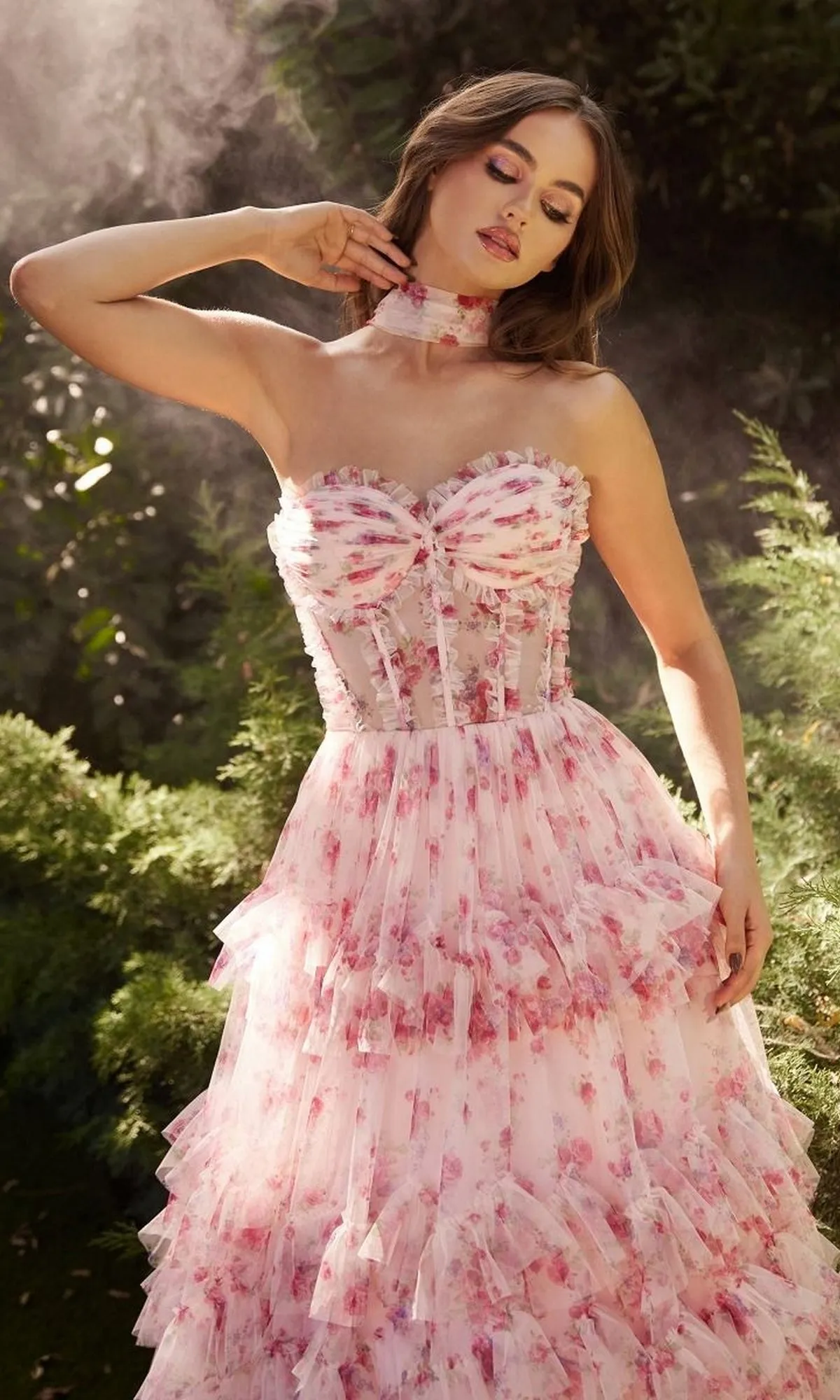 Strapless Print Prom Dress: Andrea and Leo A1334 sold by PromGirl product image thumbnail 5