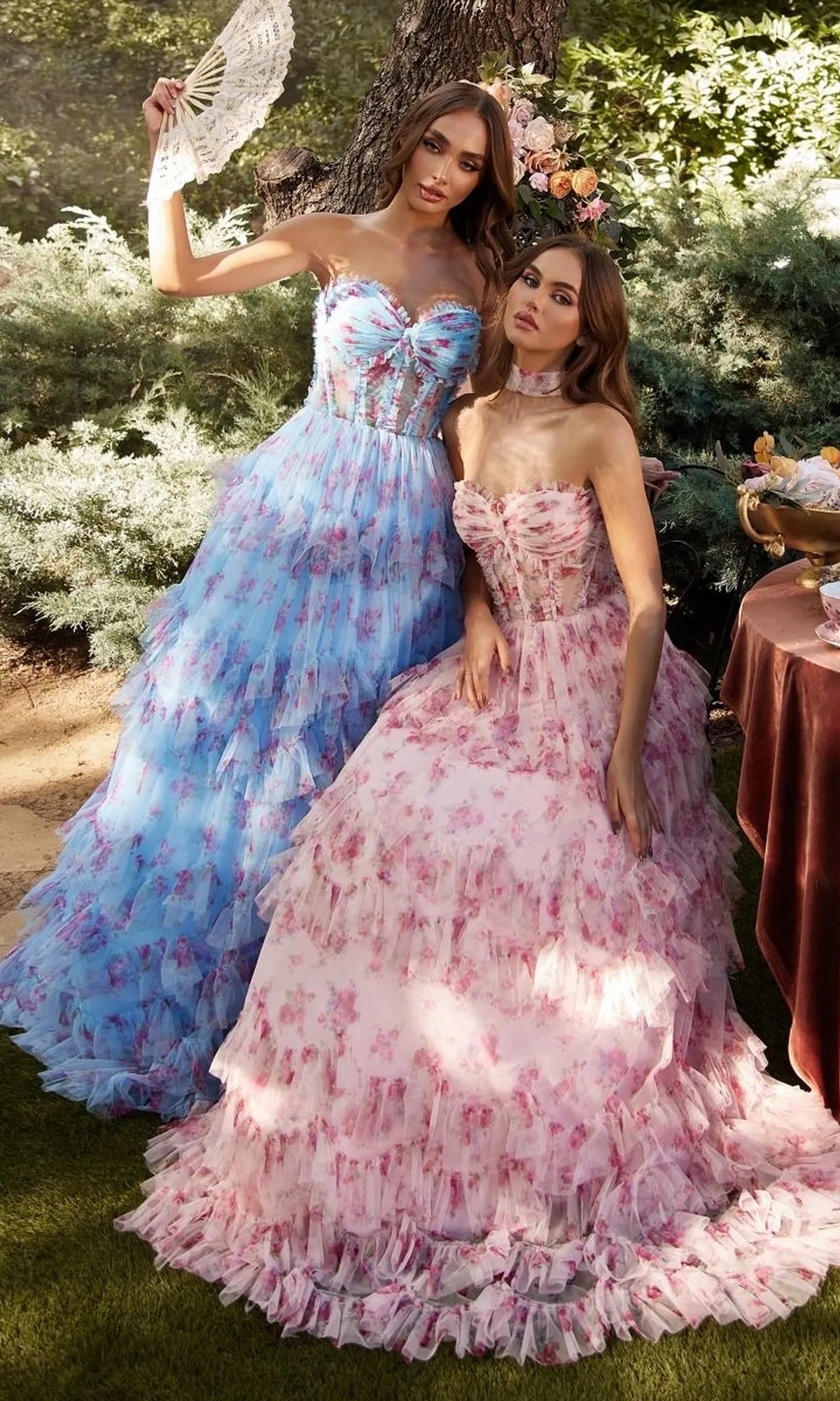 Strapless Print Prom Dress: Andrea and Leo A1334 sold by PromGirl