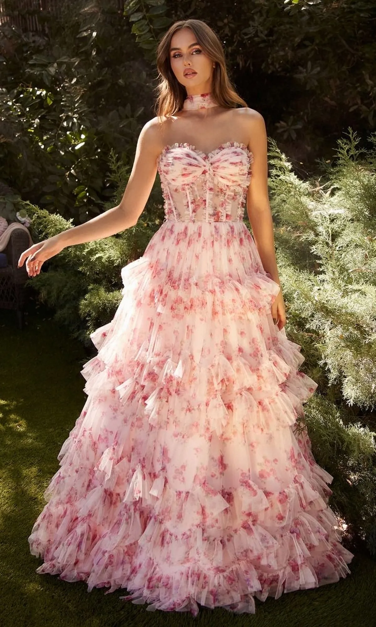 Strapless Print Prom Dress: Andrea and Leo A1334 sold by PromGirl product image thumbnail 4