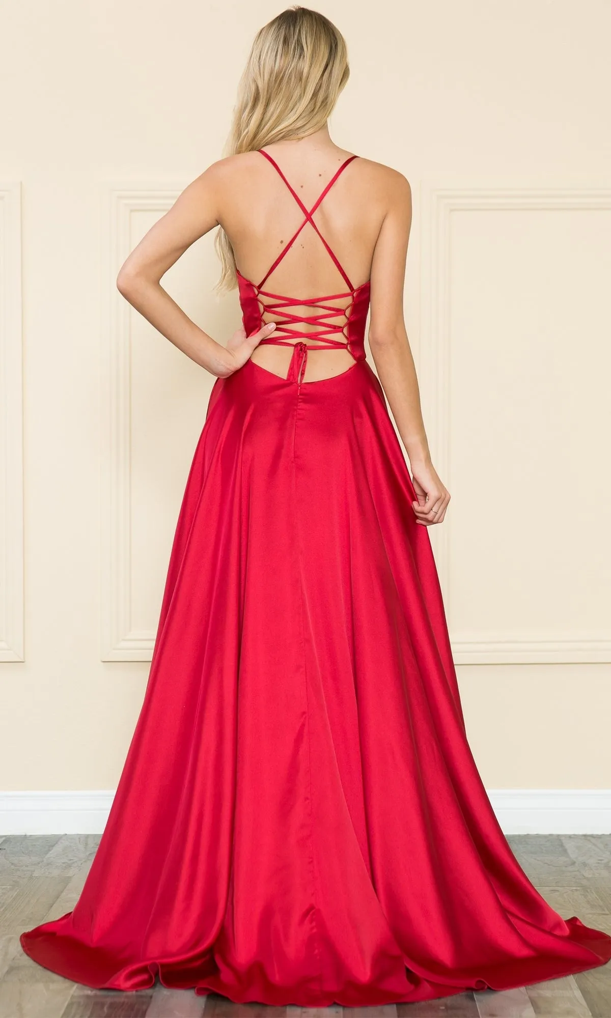 Lace-Up Corset-Back Long A-Line Prom Dress 8910 sold by PromGirl product image thumbnail 2