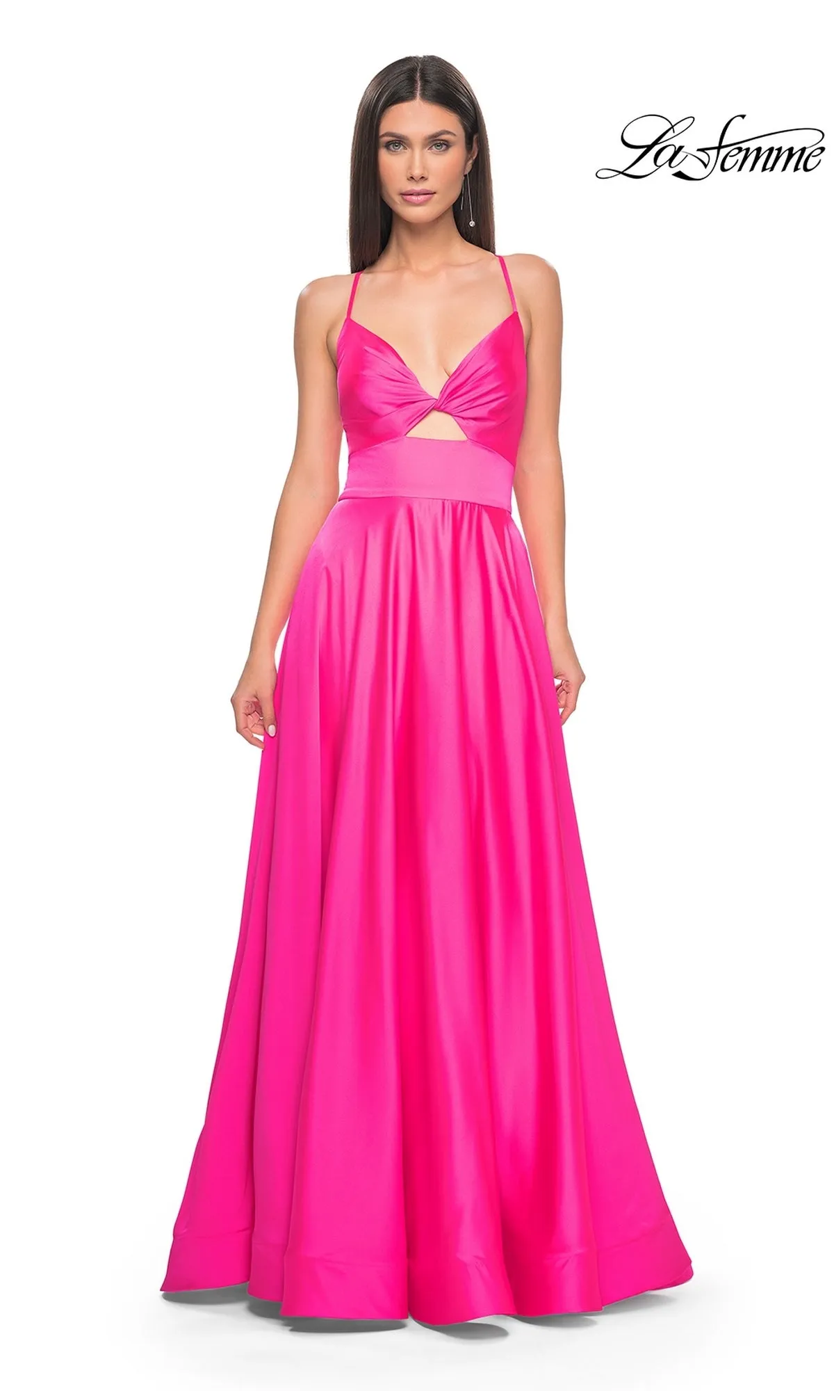 La Femme Twist-Front Long A-Line Prom Dress 31412 sold by PromGirl product image thumbnail 3