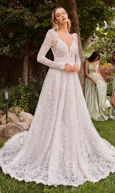 Ladivine A-Line Lace Wedding Dress CD862W sold by PromGirl