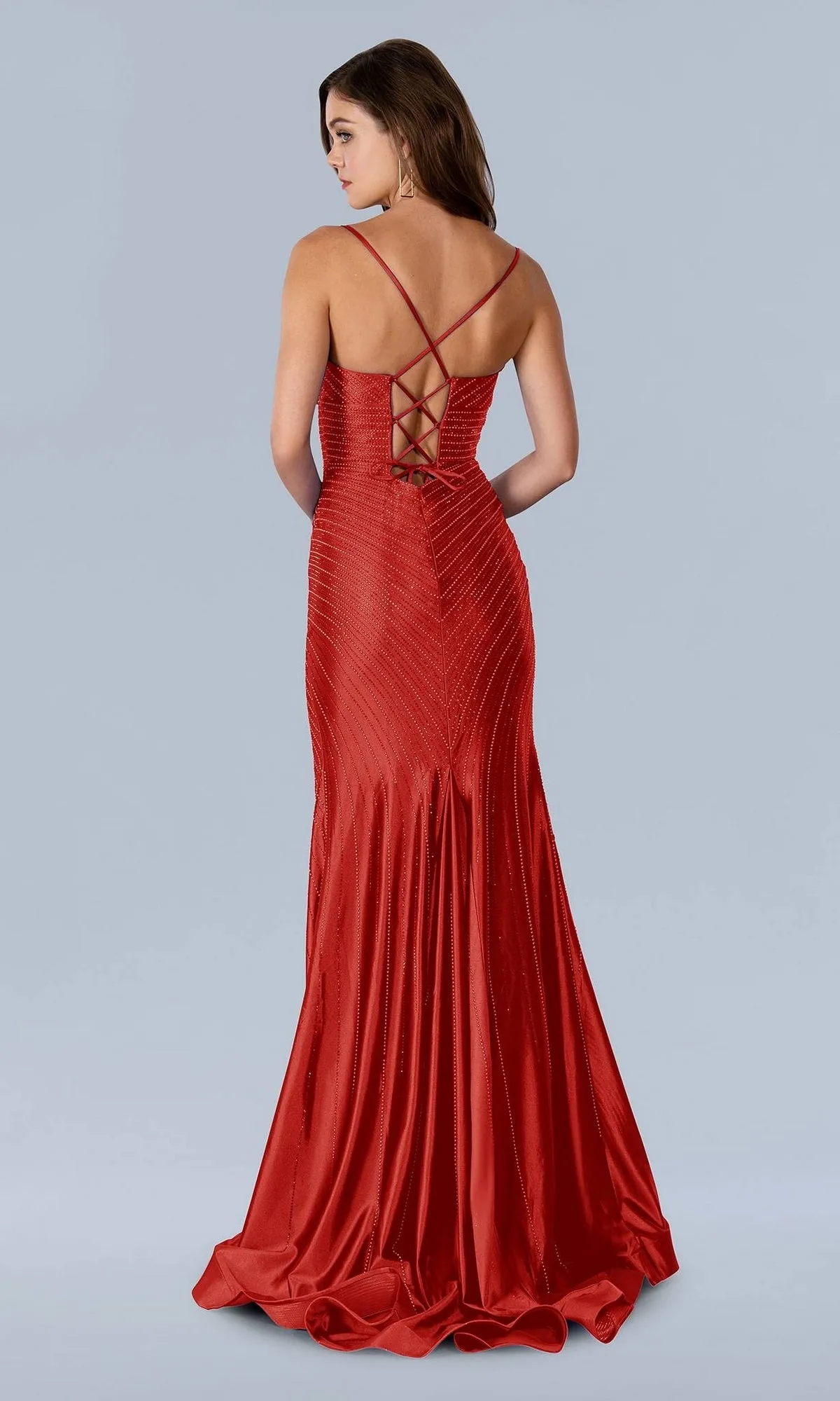 Lace-Up Long Prom Dress with Beads 23185 sold by PromGirl product image thumbnail 2