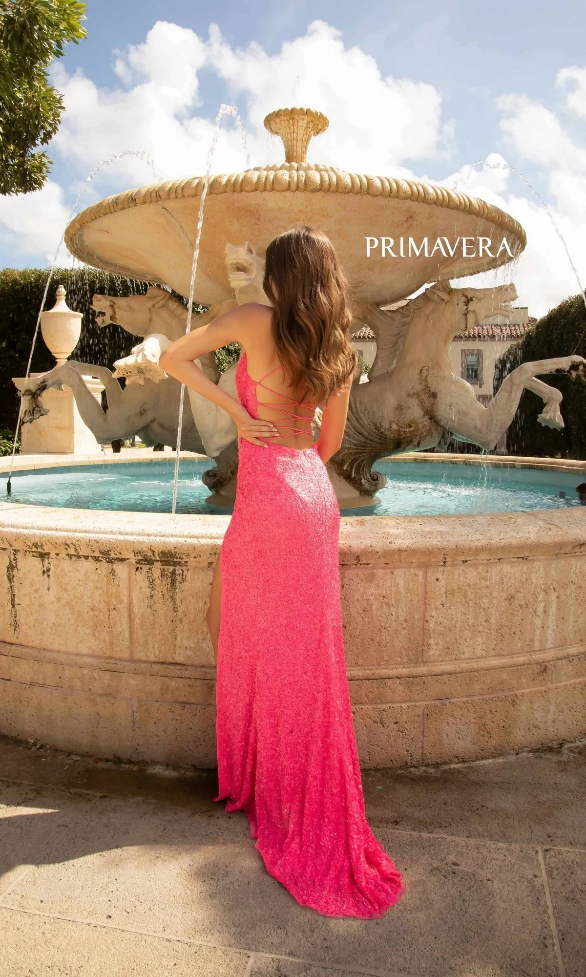 Bright Wrap-Style Long Sequin Prom Dress sold by PromGirl product image thumbnail 2