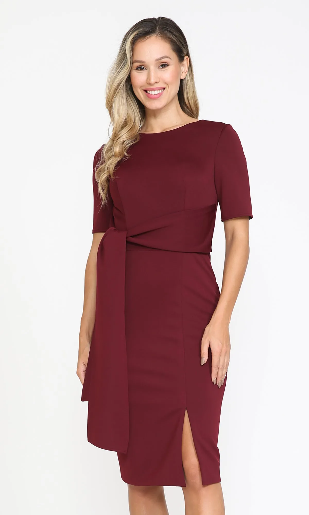 Short Sleeve Classy Knee-Length Party Dress 8524 sold by PromGirl product image thumbnail 3