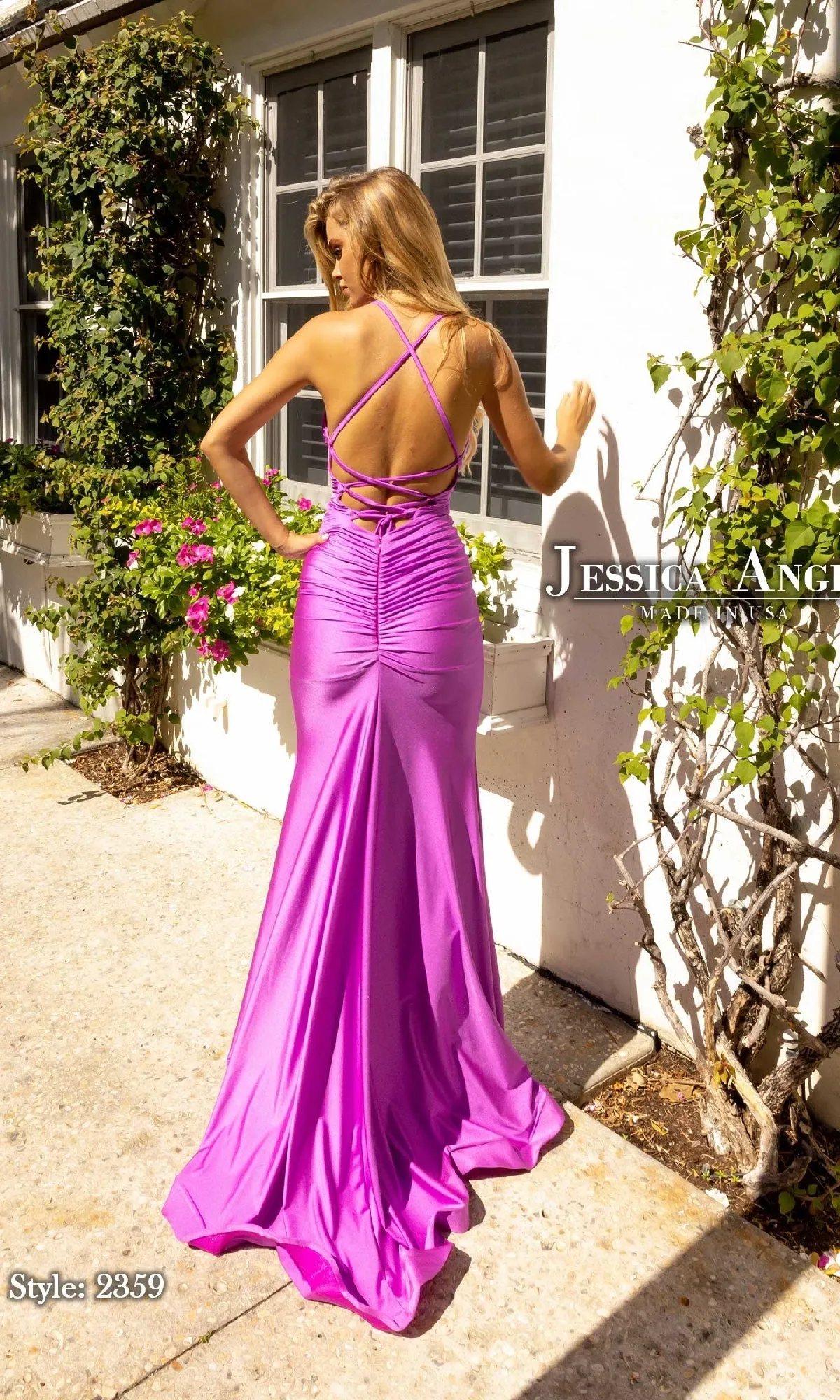 V-Neck Slinky Long Prom Dress: Jessica Angel 2359 sold by PromGirl product image thumbnail 2