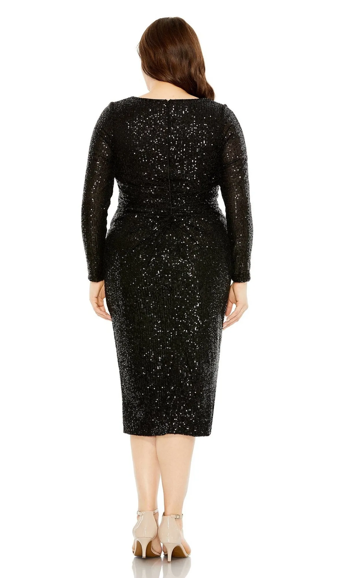 Knee-Length Plus-Size Sequin Party Dress 777025 sold by PromGirl product image thumbnail 2
