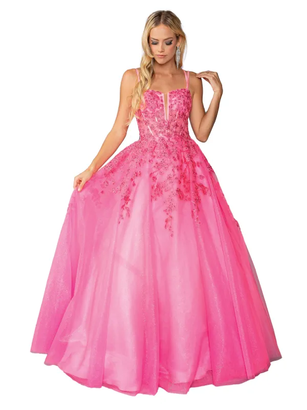 Hot Pink Long Prom Ball Gown: Dancing Queen 4459 sold by PromGirl
