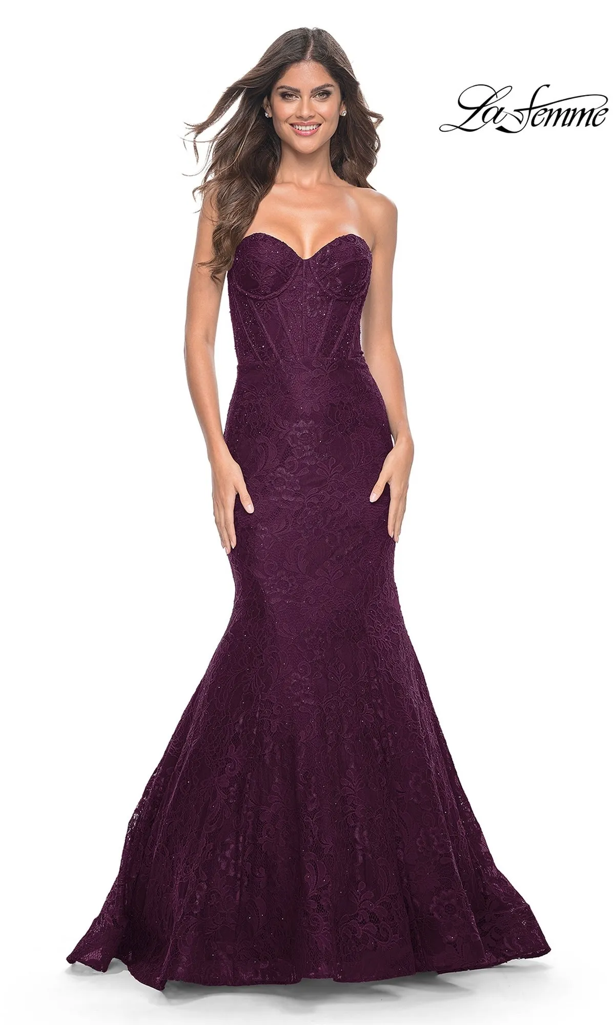 La Femme Strapless Long Mermaid Prom Dress 32249 sold by PromGirl product image thumbnail 4