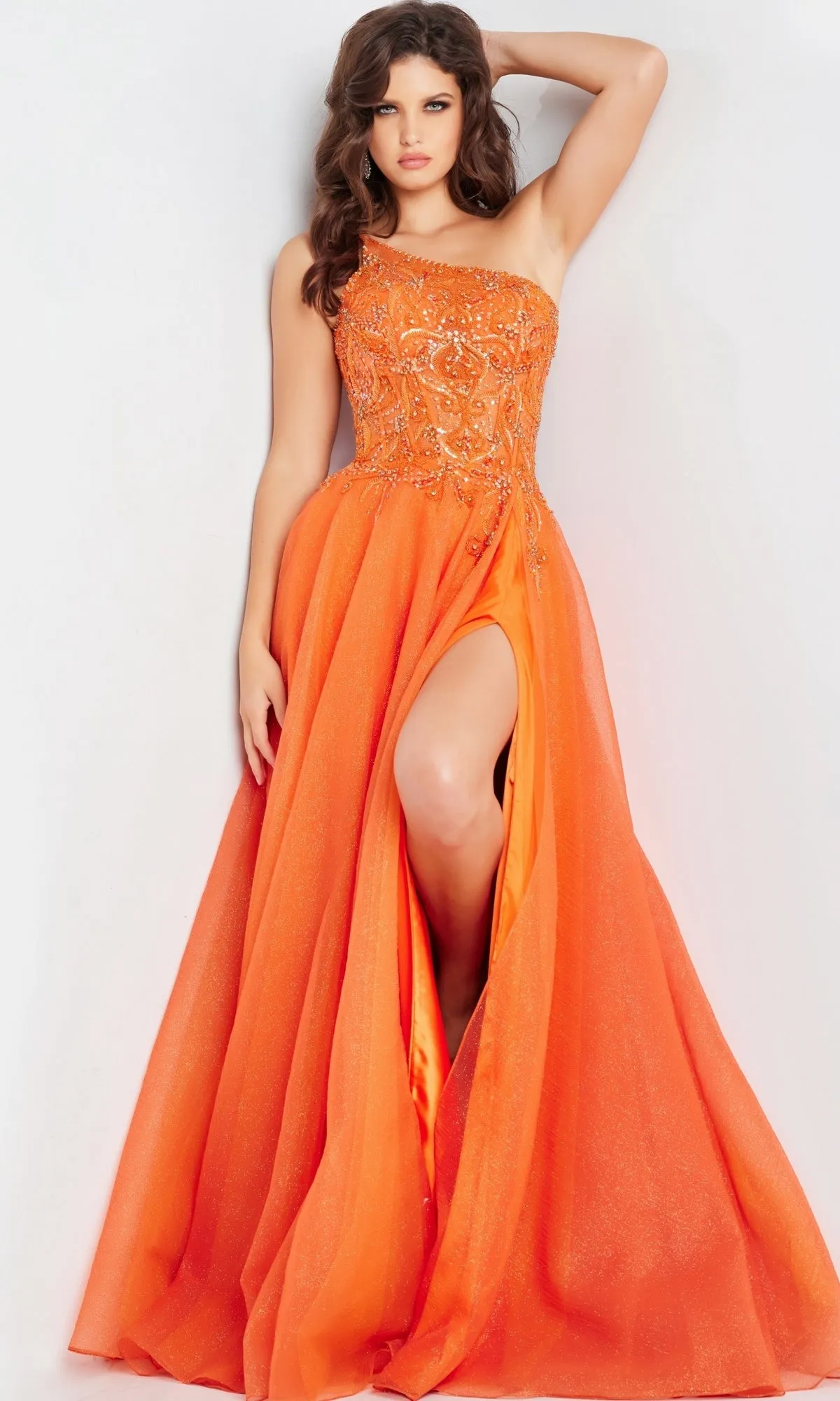 Jovani One-Shoulder Long Prom Ball Gown 25688 sold by PromGirl