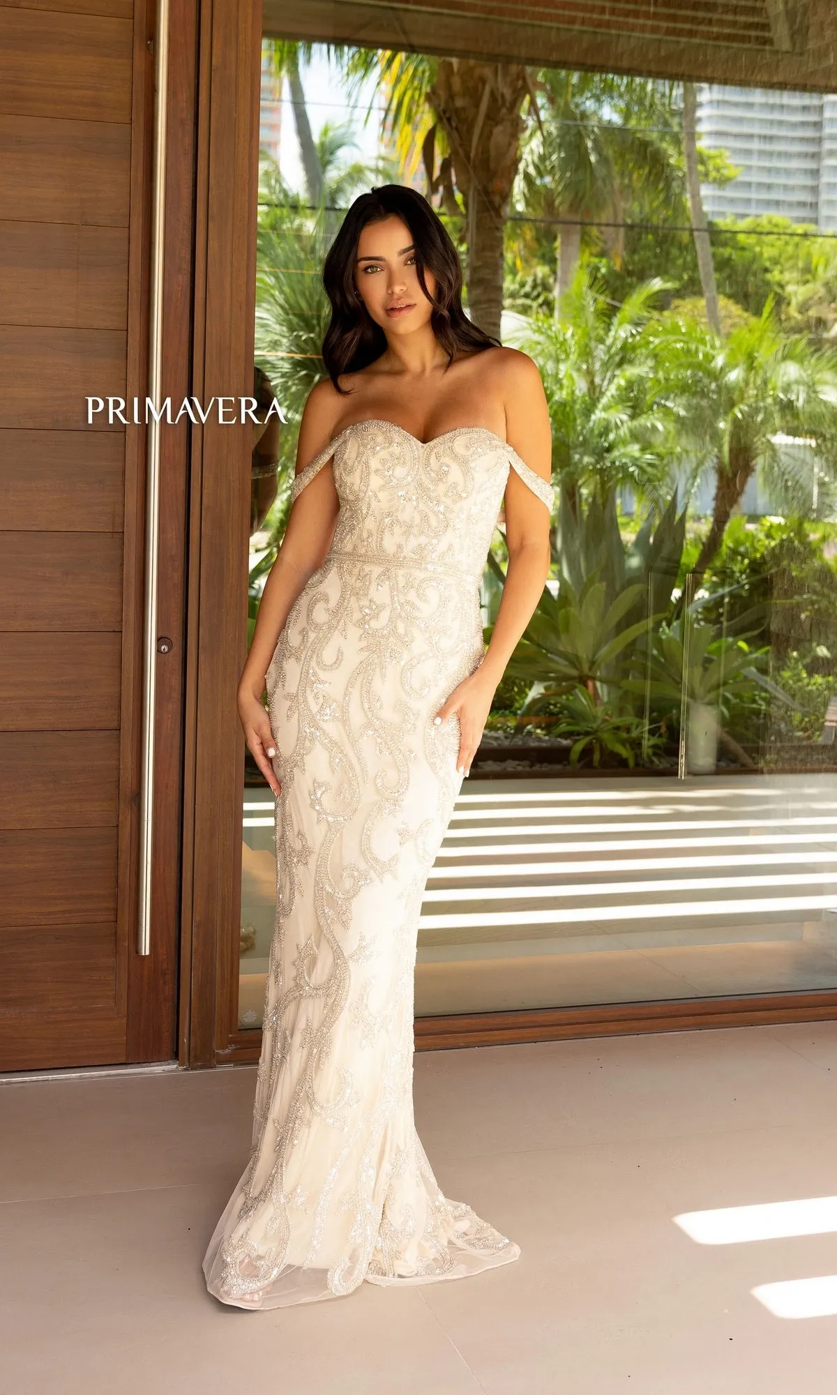 Primavera Beaded Off-the-Shoulder Prom Dress 12110 sold by PromGirl product image thumbnail 4