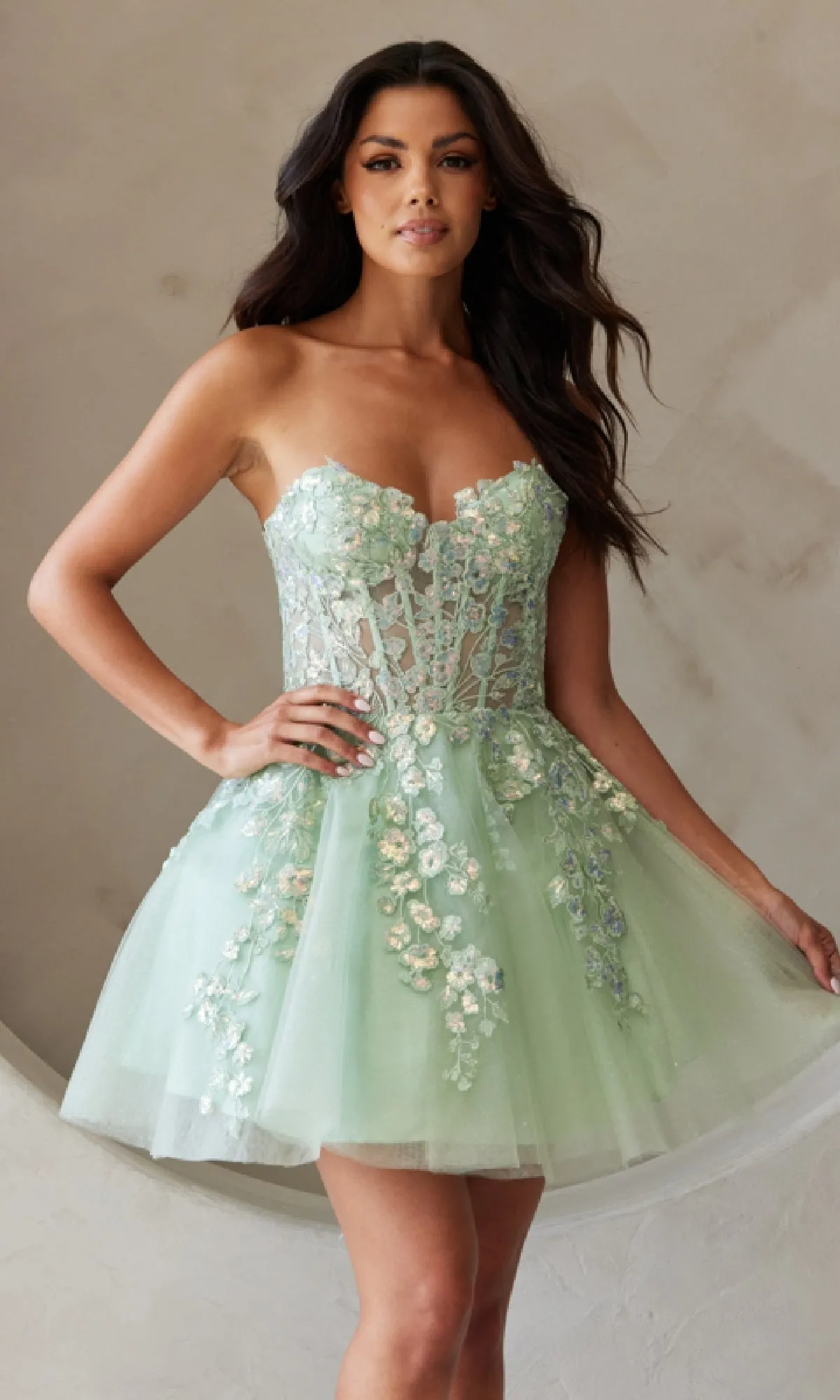 Strapless Short Pastel Homecoming Dress BZ9024S sold by PromGirl product image thumbnail 5