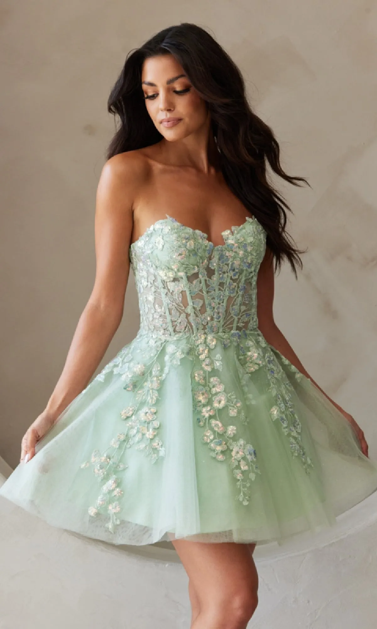 Strapless Short Pastel Homecoming Dress BZ9024S sold by PromGirl