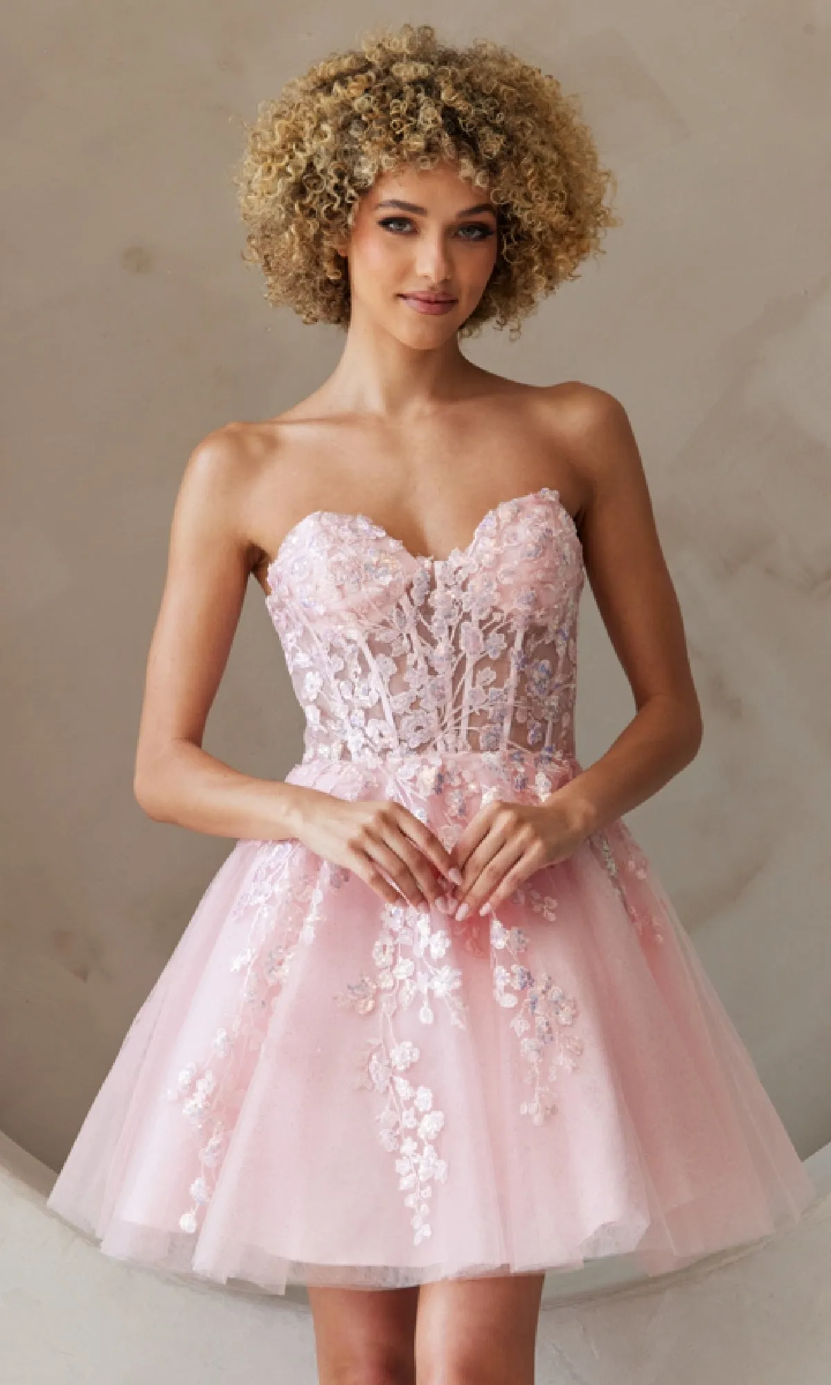 Strapless Short Pastel Homecoming Dress BZ9024S sold by PromGirl product image thumbnail 4