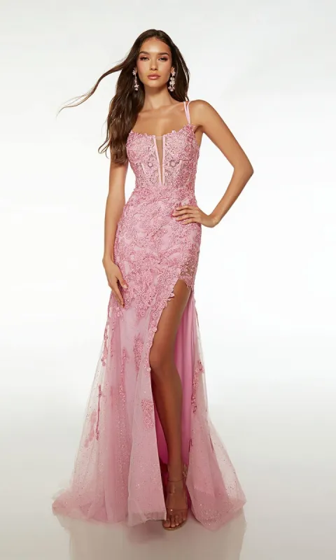 Alyce Embroidered-Lace Long Prom Dress 61540 sold by PromGirl