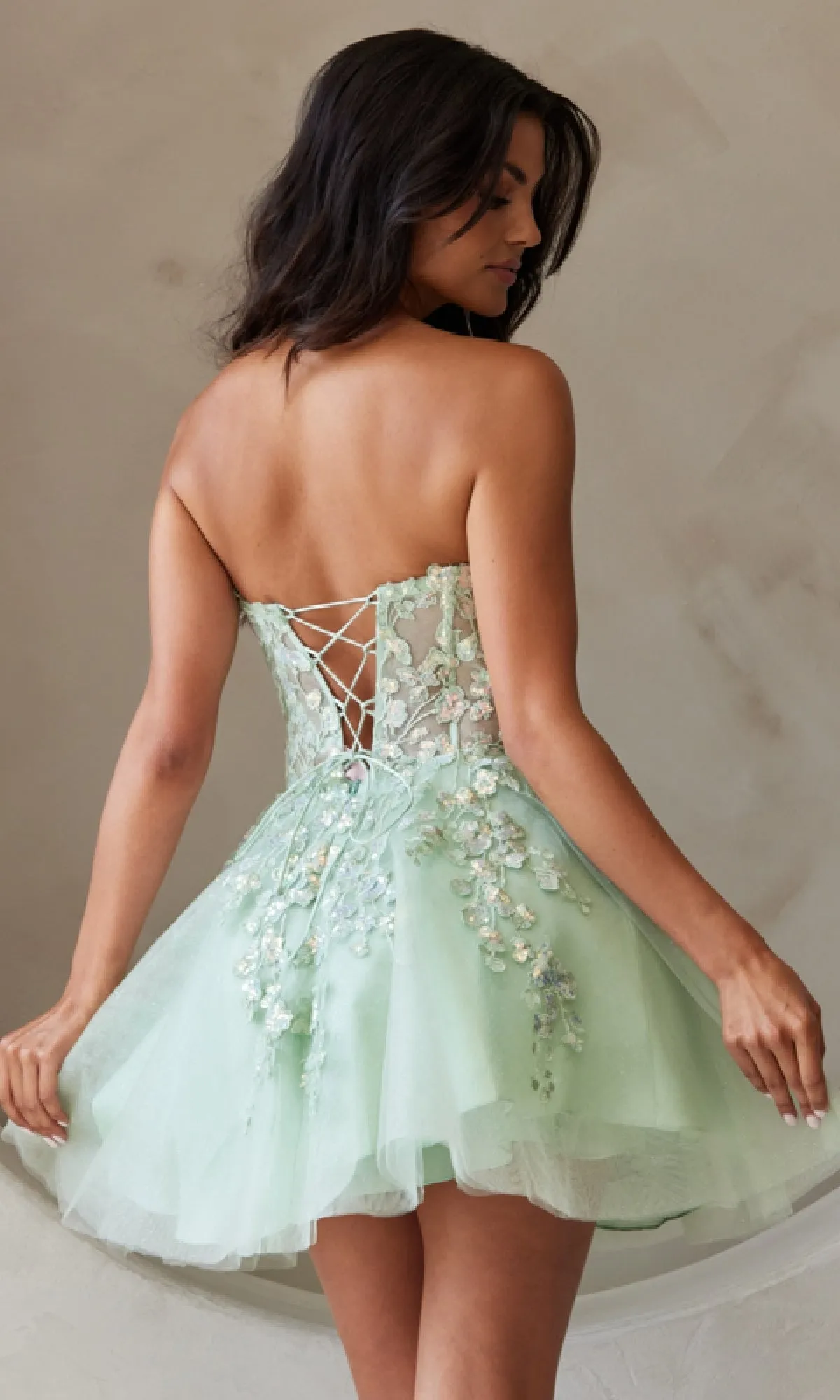 Strapless Short Pastel Homecoming Dress BZ9024S sold by PromGirl product image thumbnail 2