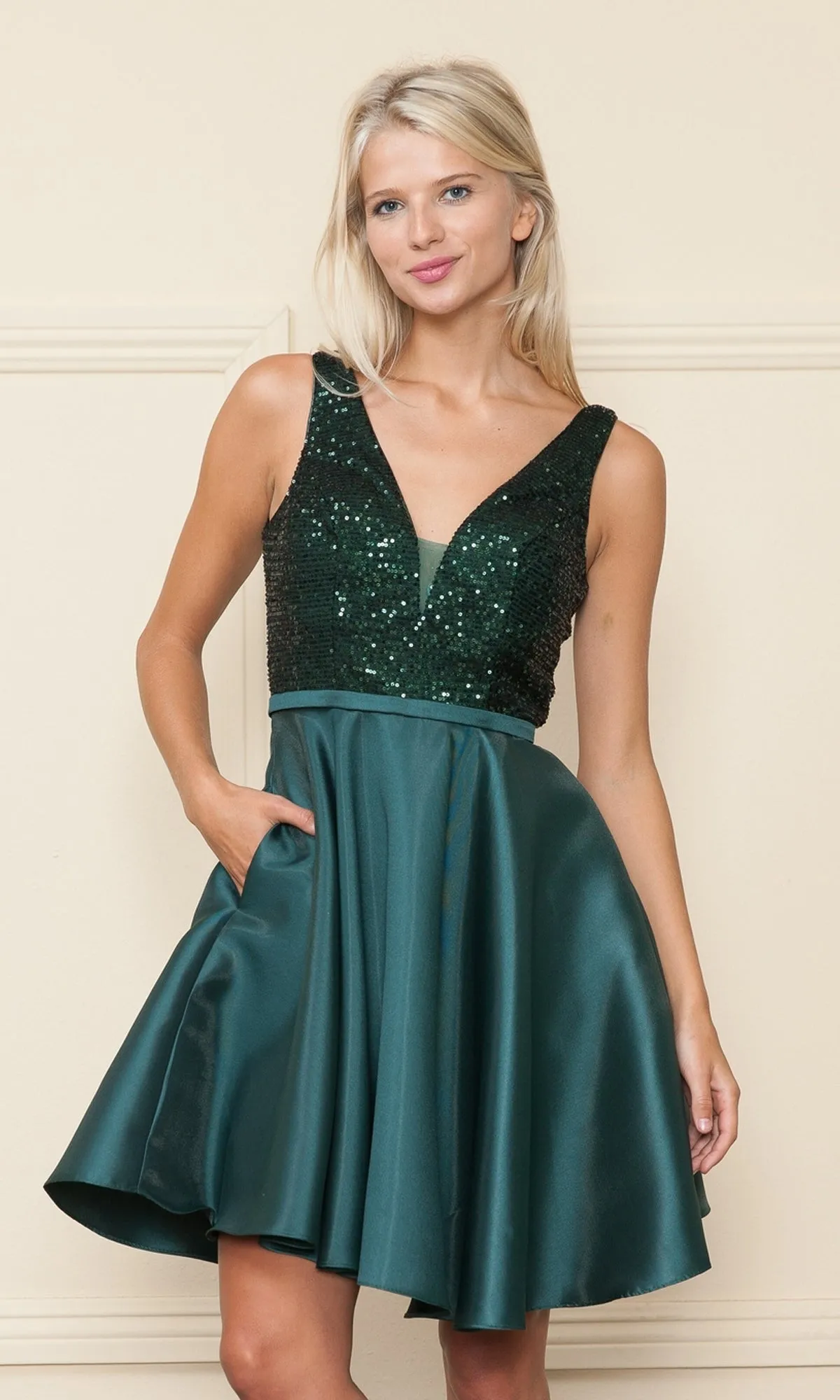A-Line Short Homecoming Dress with Pockets - 8954 sold by PromGirl product image thumbnail 4