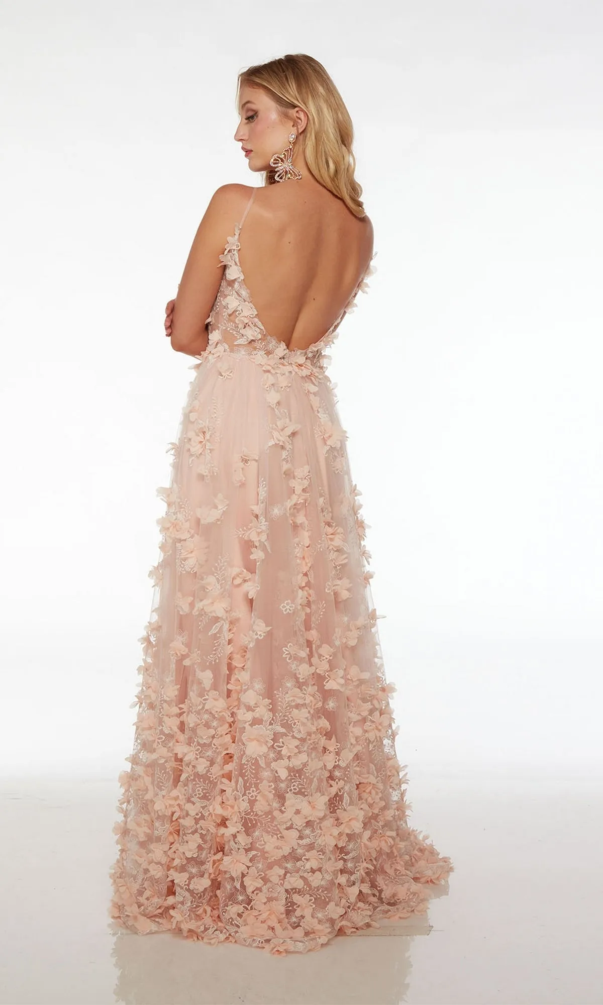 Alyce Backless Sheer-Corset Floral Prom Dress 61533 sold by PromGirl product image thumbnail 2