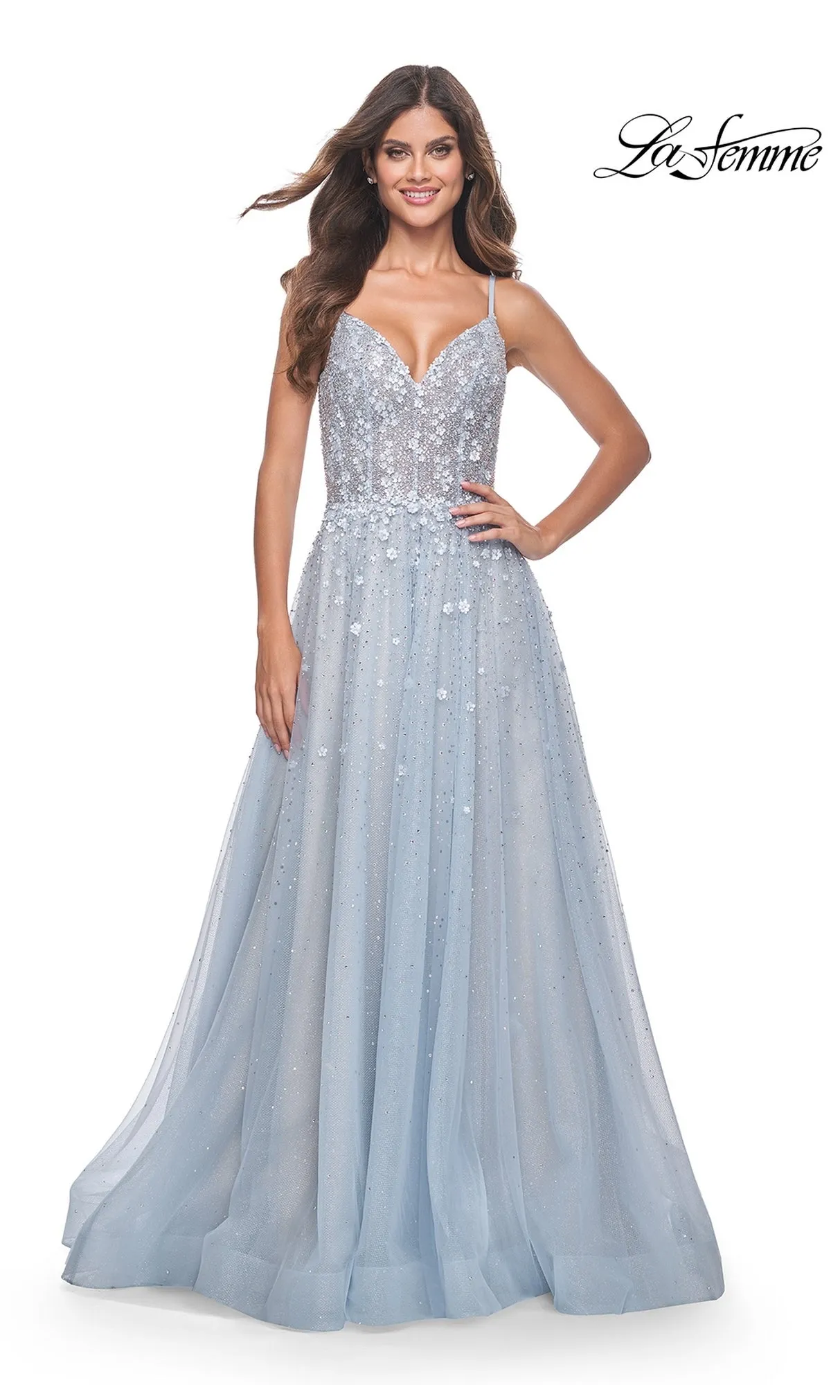 La Femme Embellished Long A-Line Prom Dress 32215 sold by PromGirl product image thumbnail 5