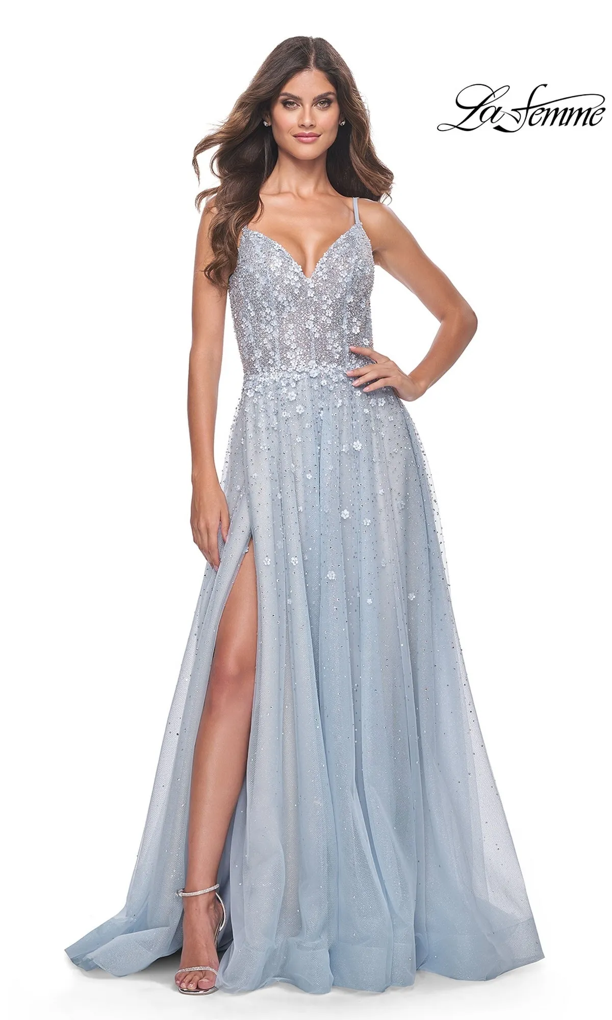 La Femme Embellished Long A-Line Prom Dress 32215 sold by PromGirl product image thumbnail 3