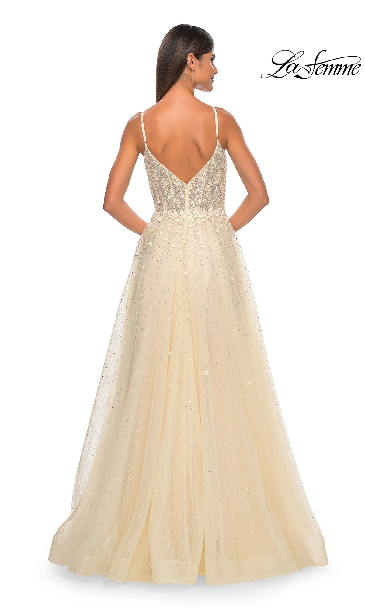 La Femme Embellished Long A-Line Prom Dress 32215 sold by PromGirl product image thumbnail 2