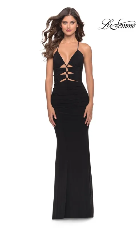 La Femme Front-Cut-Out Long Prom Dress 31334 sold by PromGirl