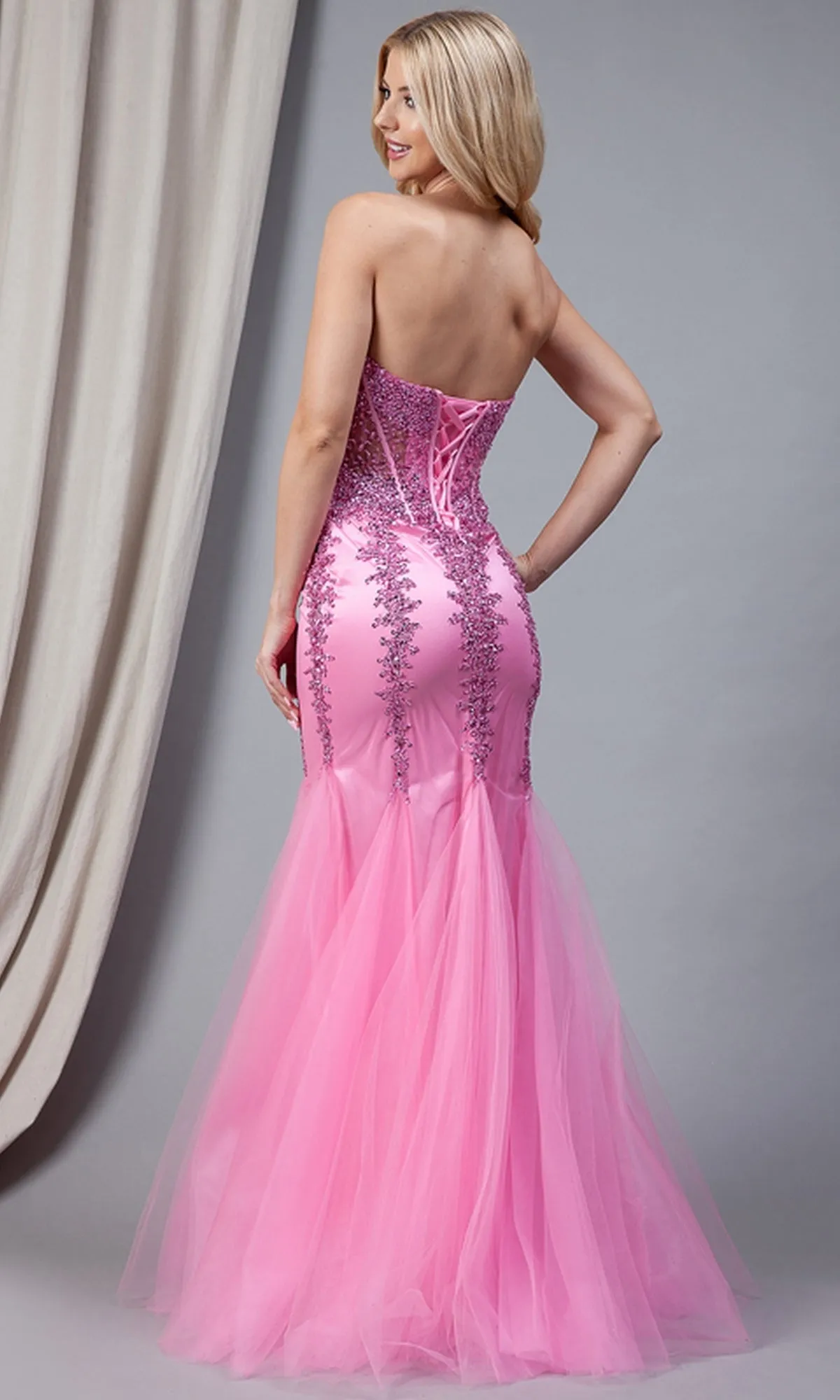 Sheer-Corset Strapless Mermaid Prom Dress 774 sold by PromGirl product image thumbnail 2
