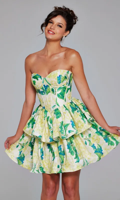 JVN by Jovani Strapless Short Hoco Dress JVN37057 sold by PromGirl