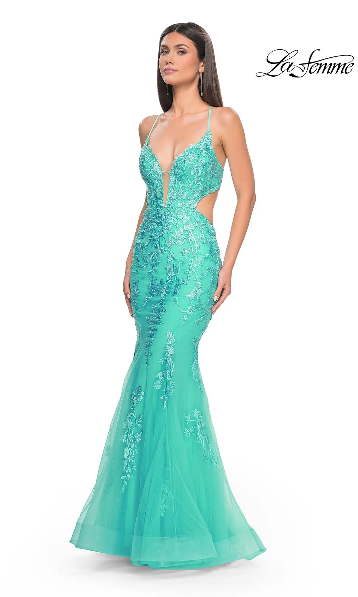 La Femme Long Lace Mermaid Prom Dress 31133 sold by PromGirl product image thumbnail 4