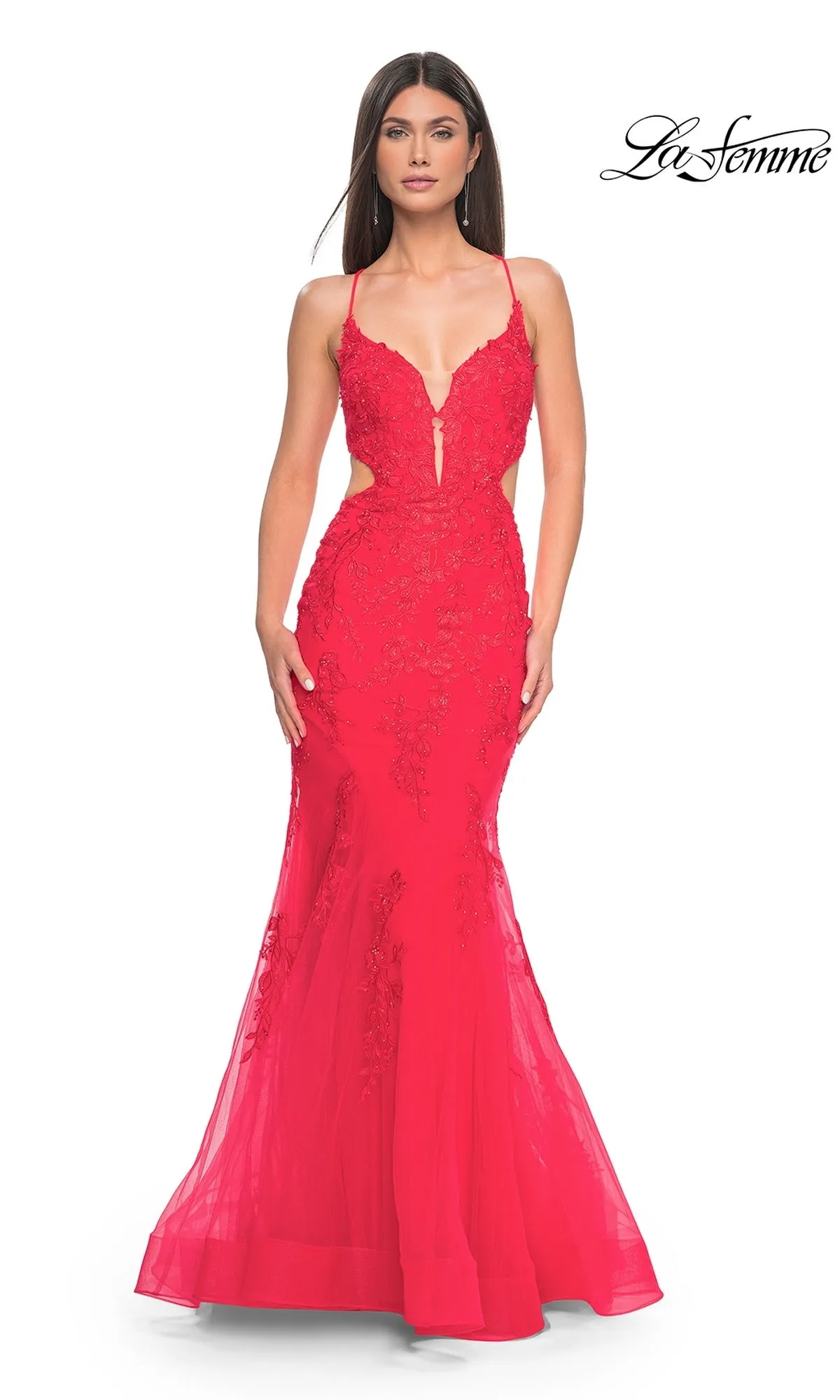 La Femme Long Lace Mermaid Prom Dress 31133 sold by PromGirl product image thumbnail 3