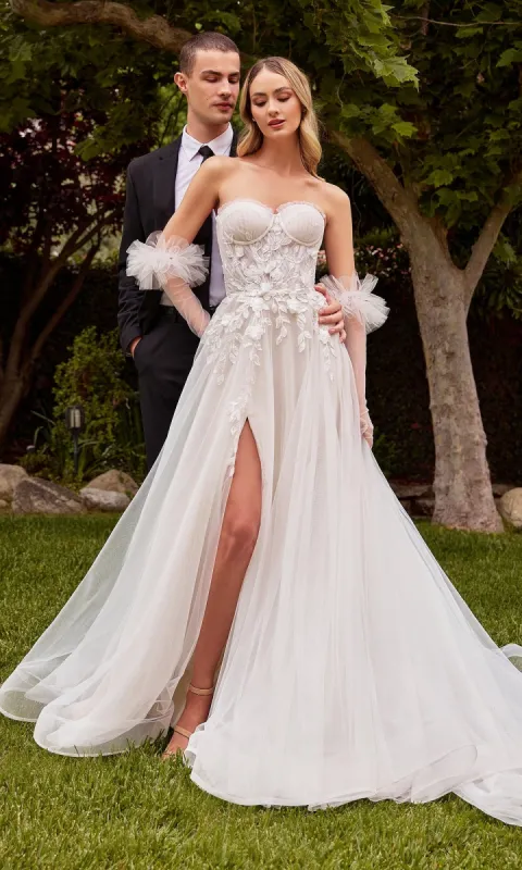 Ladivine White Wedding Dress CD859W sold by PromGirl