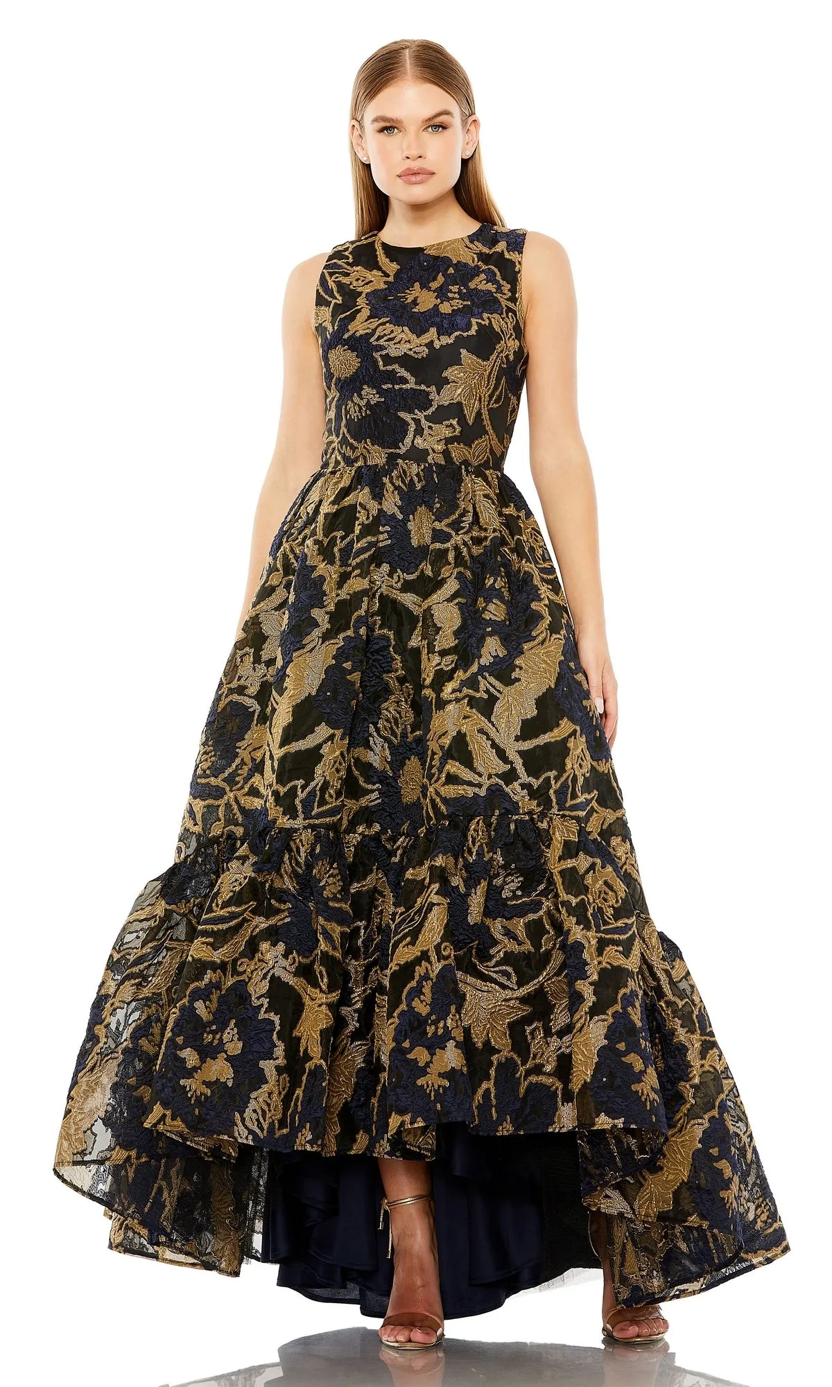 Brocade High-Low Formal Dress: Mac Duggal 20714 sold by PromGirl product image thumbnail 3