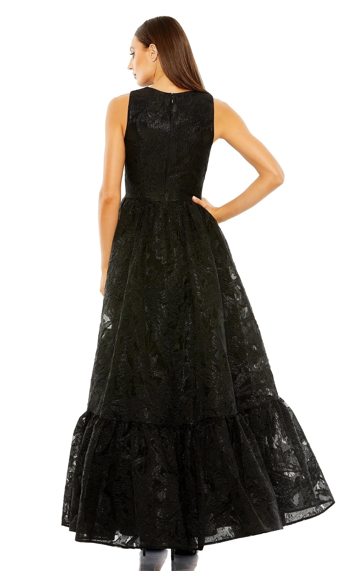 Brocade High-Low Formal Dress: Mac Duggal 20714 sold by PromGirl product image thumbnail 2